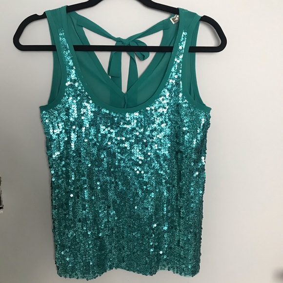 Teal Sequin Top - Picture 1 of 2